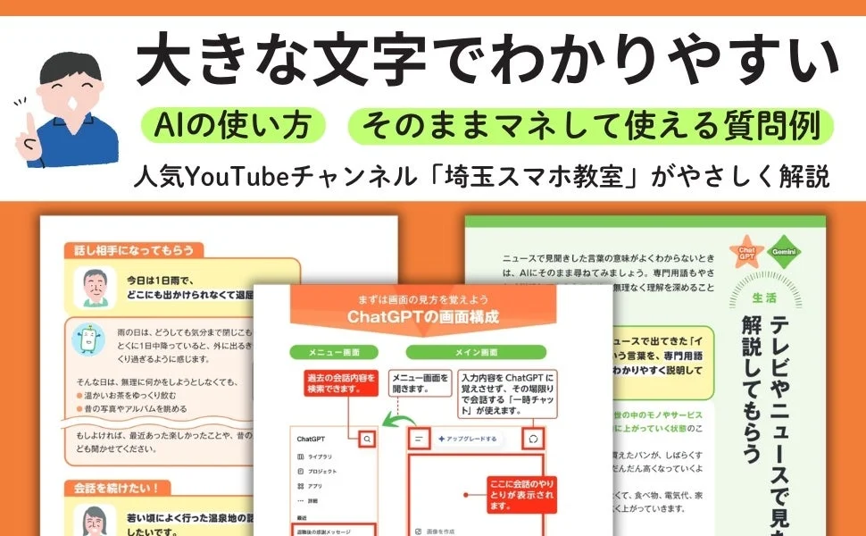 大きな文字と質問例