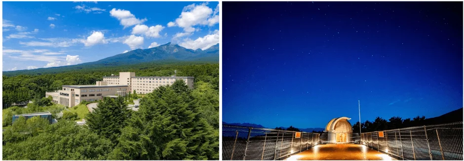 グランドメルキュール八ヶ岳リゾート＆スパの建物と天体ドーム