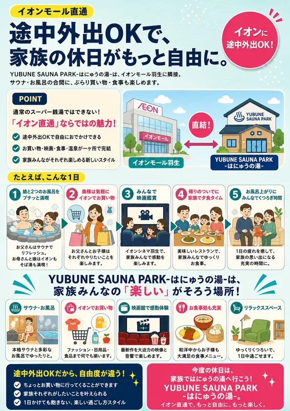 買い物や映画と組み合わせて一日満喫