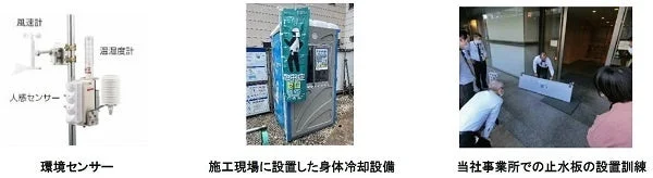 環境センサー、身体冷却設備、止水板設置訓練