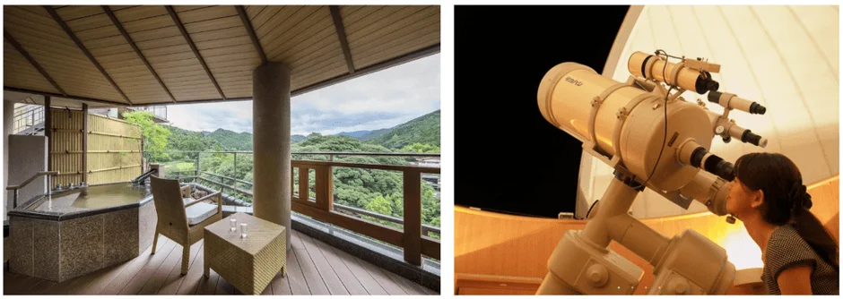 大谷山荘の露天風呂と天体観測