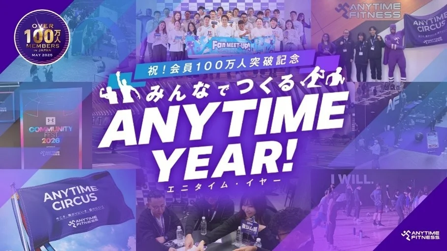 エニタイムフィットネスの会員100万人突破を祝うプロモーション画像