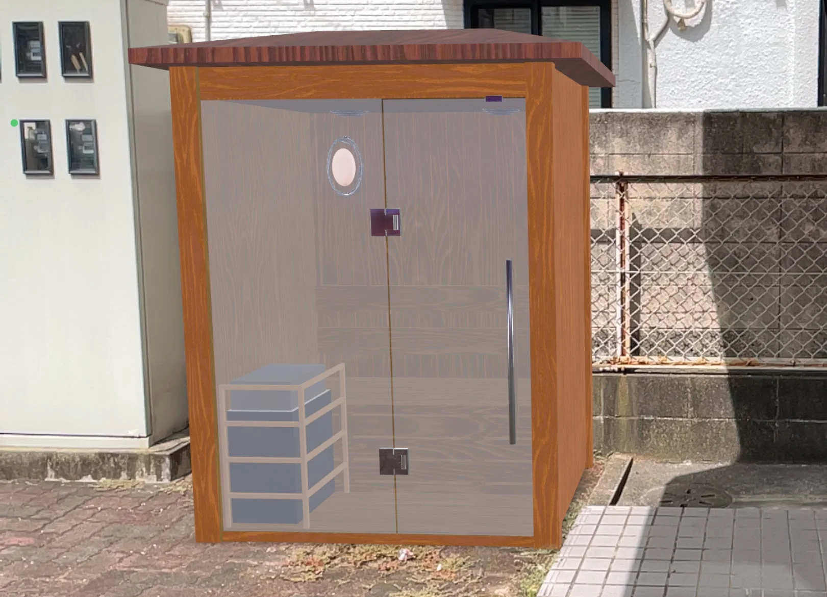 ARでサウナを設置場所に表示するイメージ