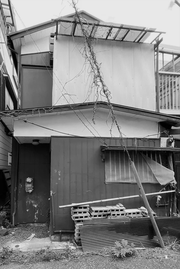 つたが絡みつく廃屋