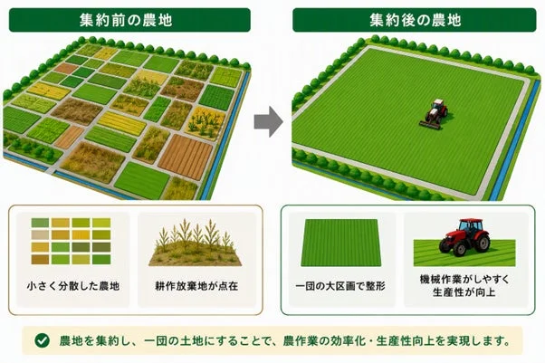 農地集約の様子
