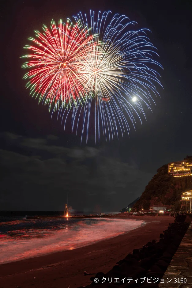 夜空に打ち上がる色鮮やかな花火