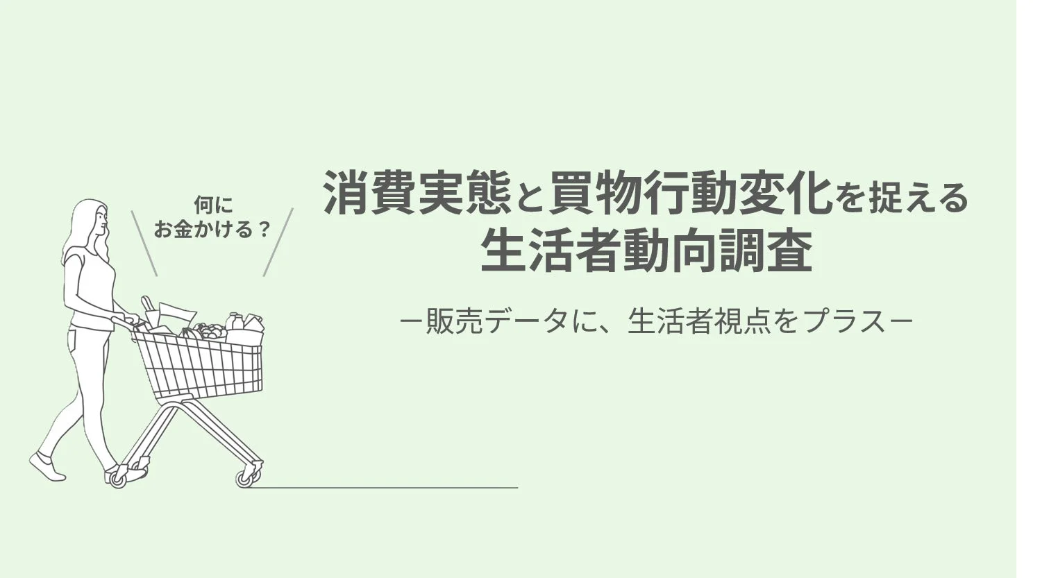 消費実態と買物行動変化を捉える 生活者動向調査