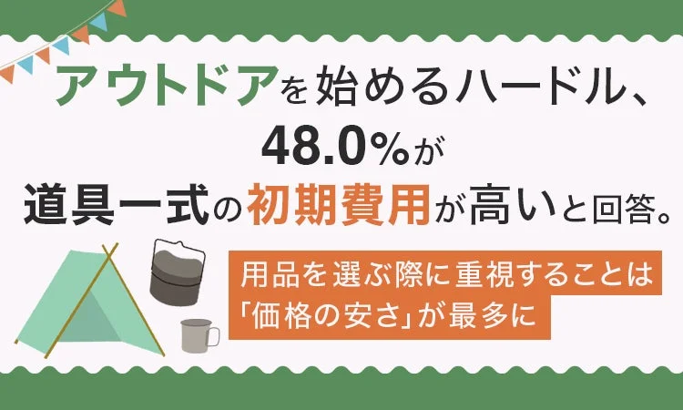 アウトドアを始めたいけど…？「道具の初期費用が高い」が最大のハードル！賢い選び方で一歩を踏み出そう