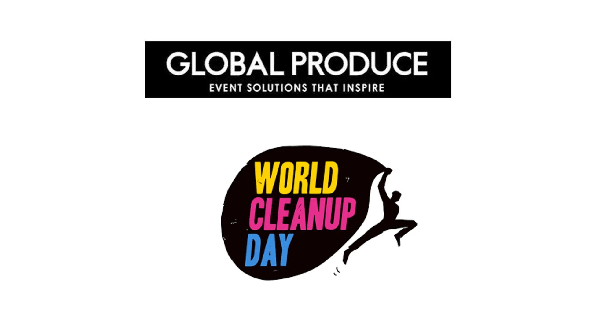 GLOBAL PRODUCEとWORLD CLEANUP DAYのロゴ
