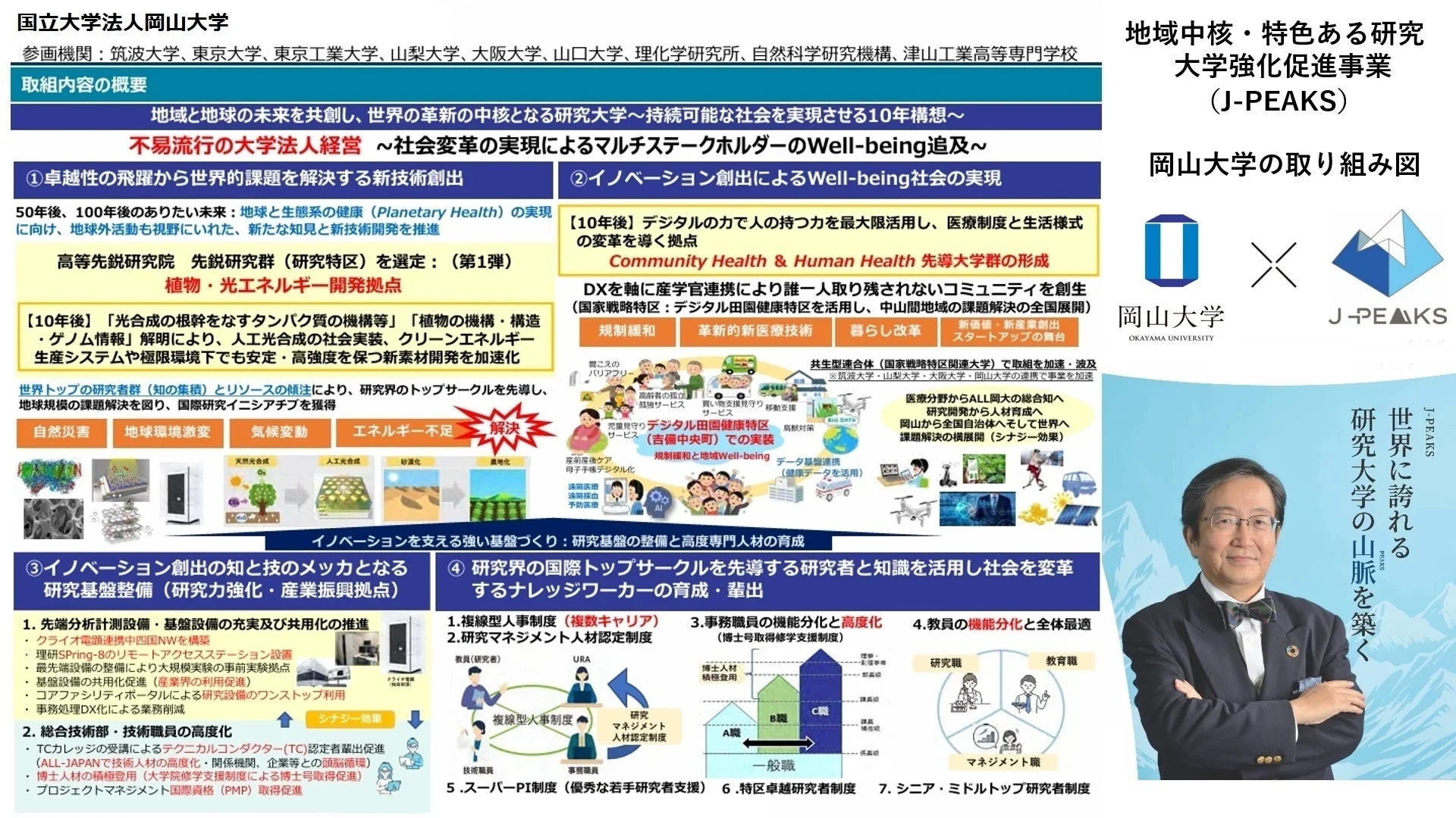 岡山大学のJ-PEAKS事業計画