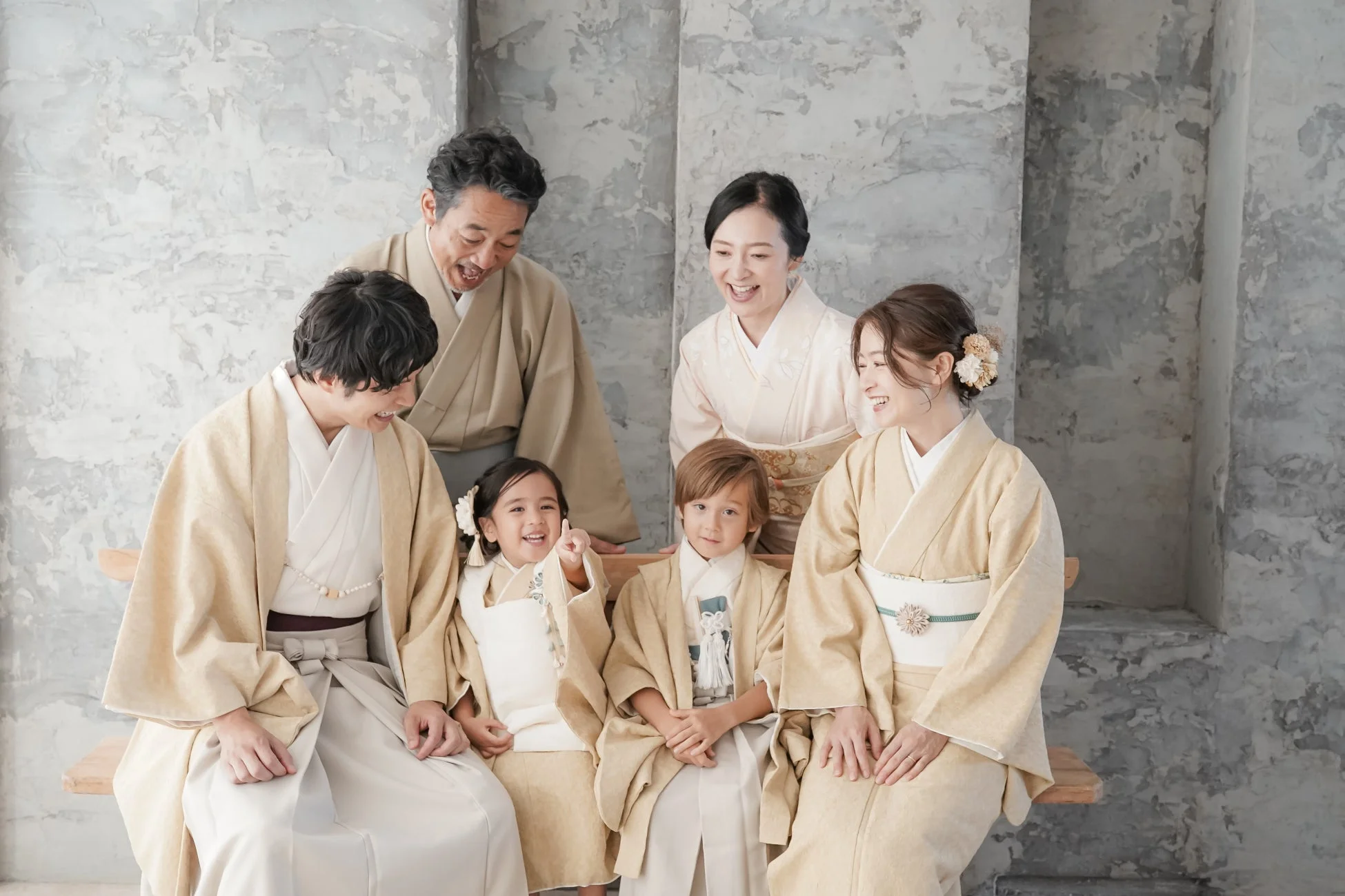 家族写真、和装