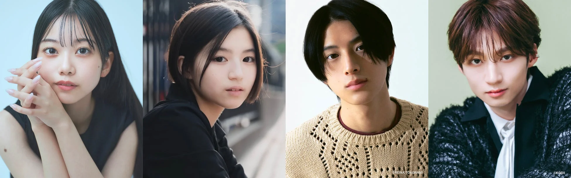 若手日本人男女4人のポートレート写真