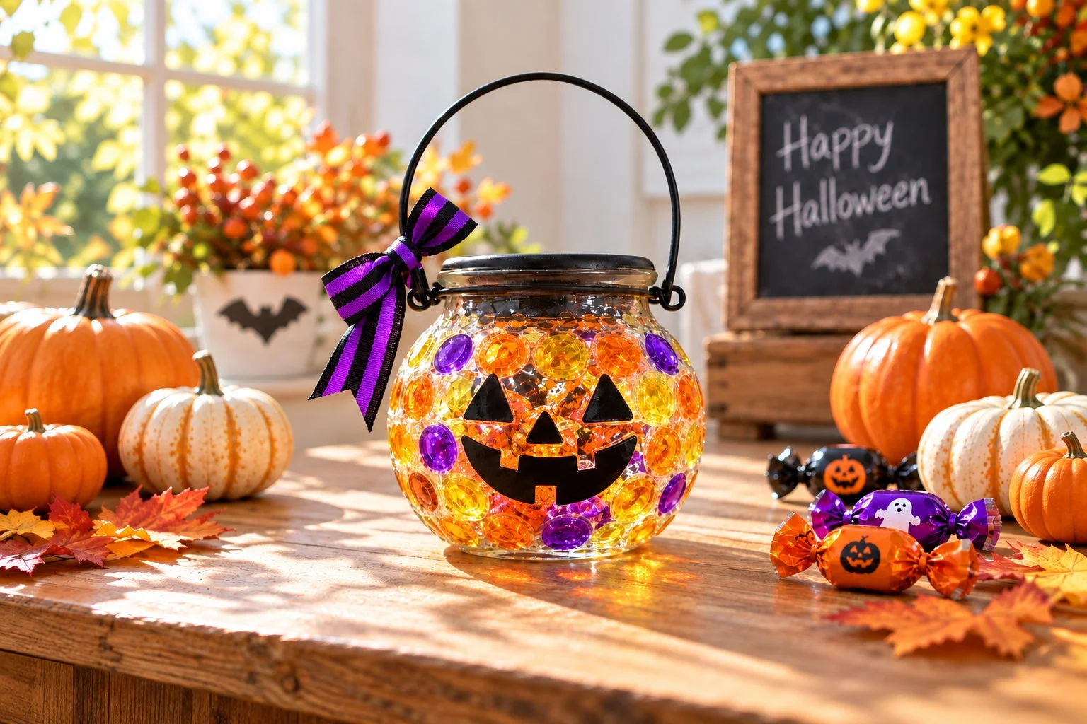 ハロウィンの飾り付けがされたテーブル
