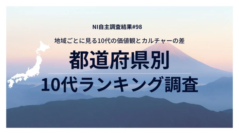 10代の価値観、地域でこんなに違う！地元愛から情報収集、お金の使い方まで徹底解剖