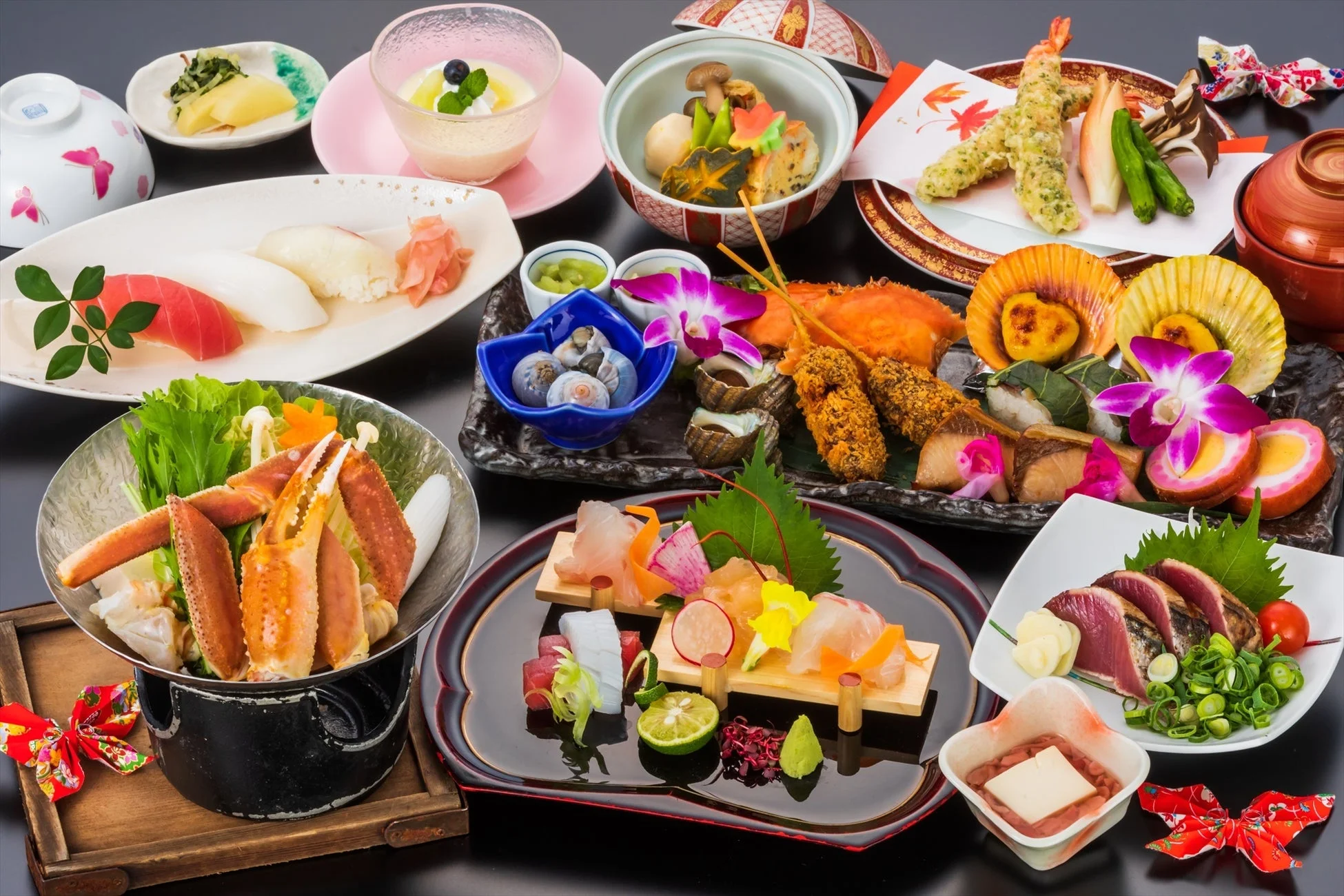 豪華な会席料理の例