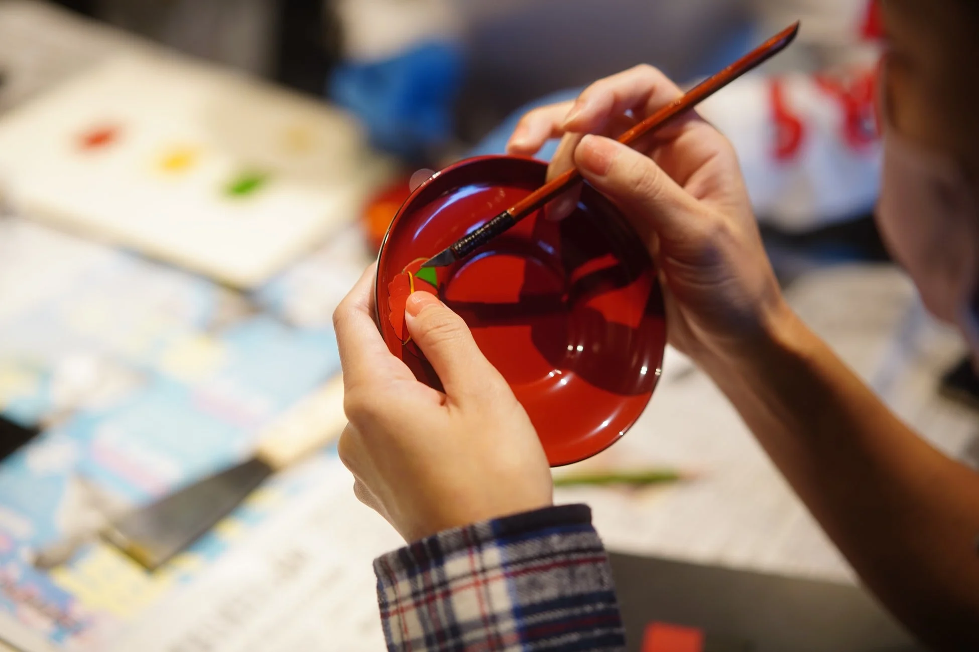 漆器の絵付け体験