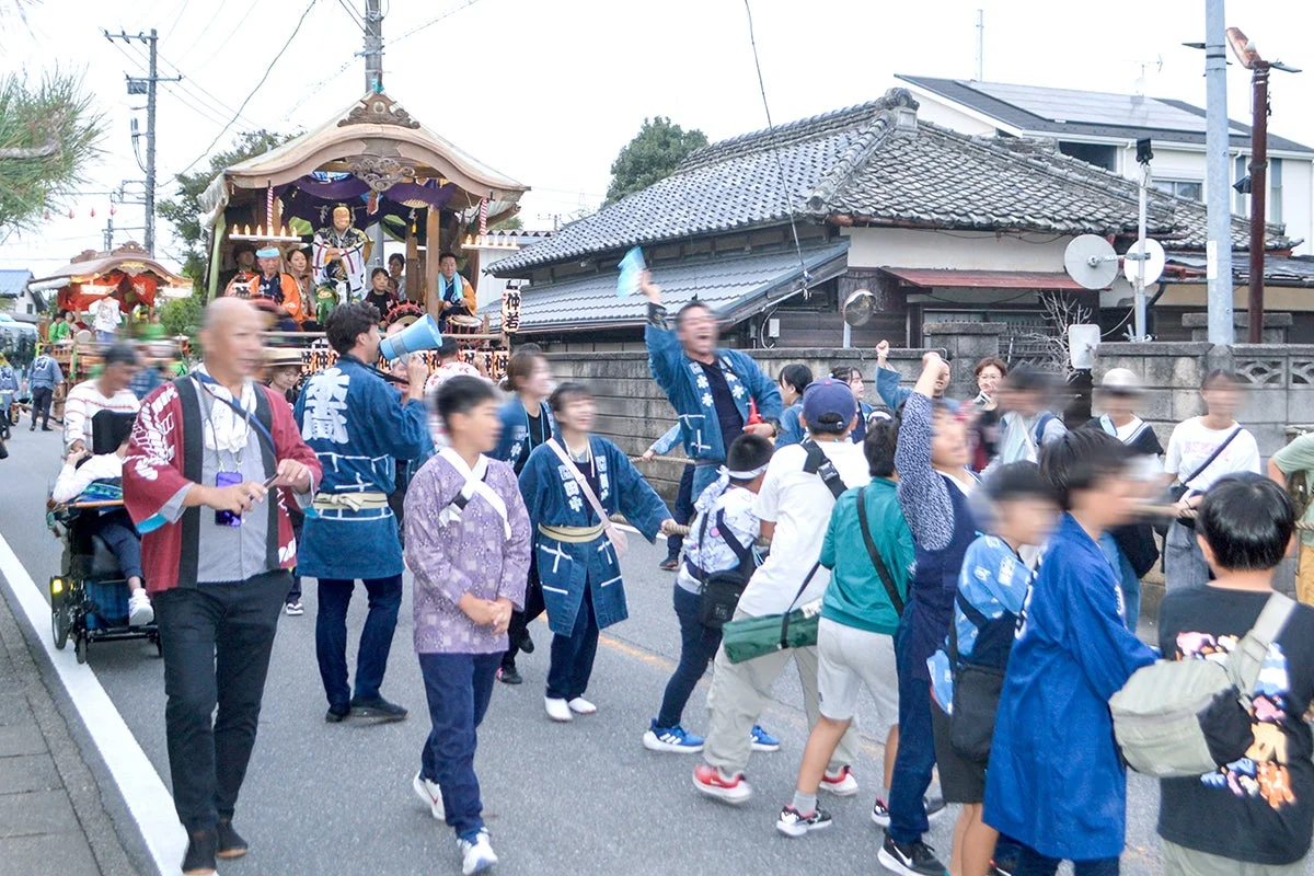 竹袋稲荷神社例大祭の山車の様子