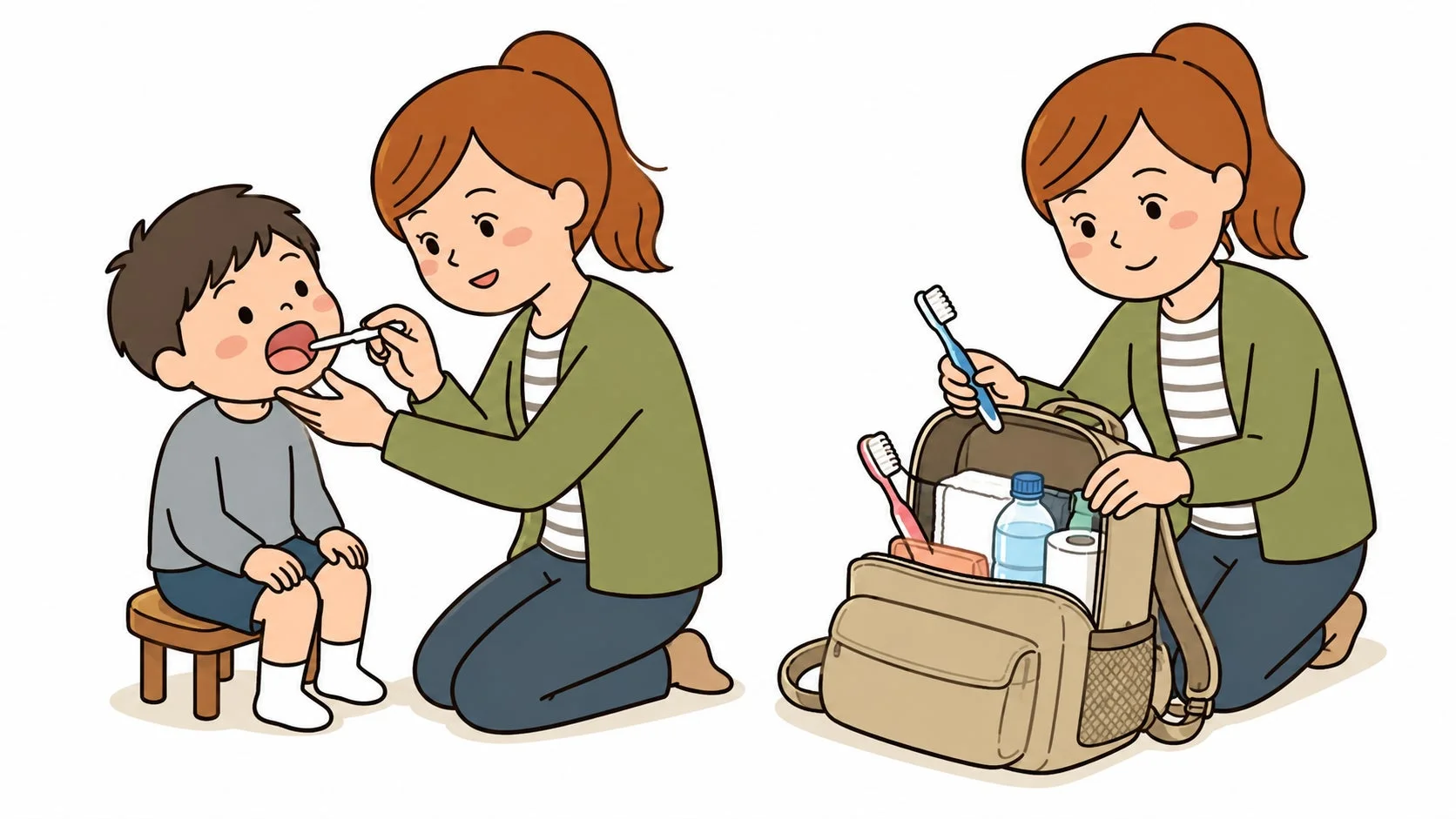 子どもの口腔ケアに関するイラスト