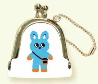 ウサギのキャラクターがデザインされたがま口ポーチ
