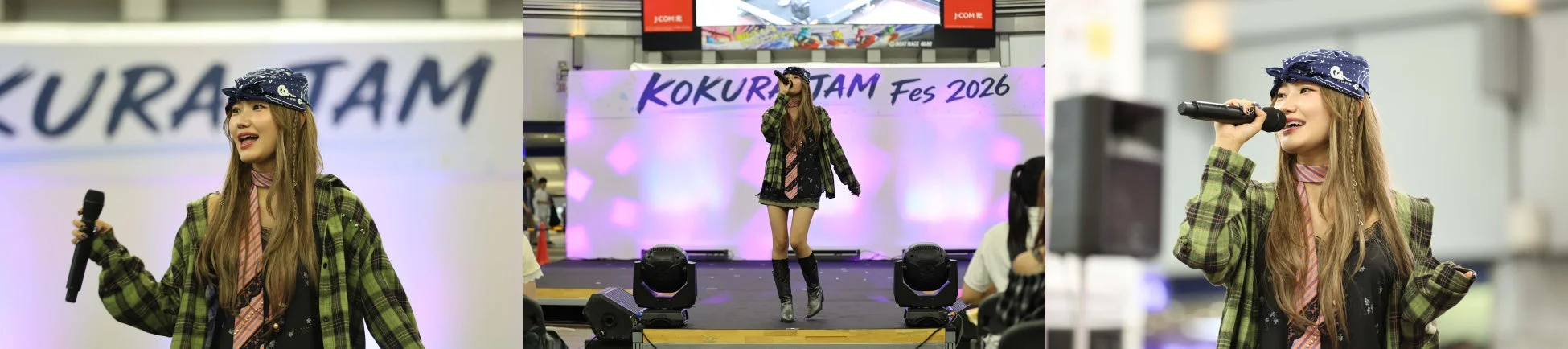 KOKURA TAM Fest 2026のステージで歌唱する女性アーティストの様子です。