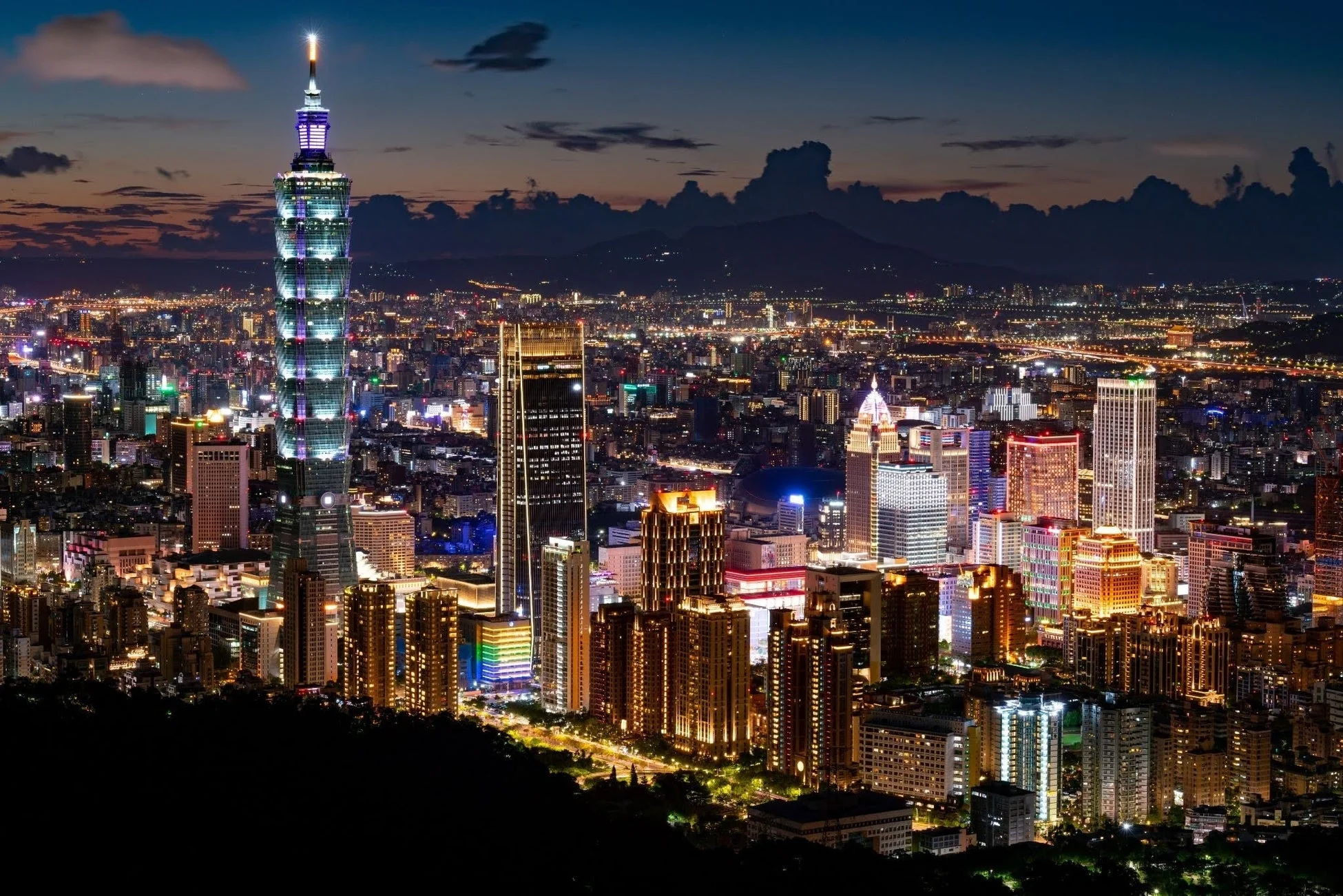 台北101と台北の夜景